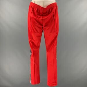 BURBERRY Size 10 Red White Polyester Cotton Casual Pants